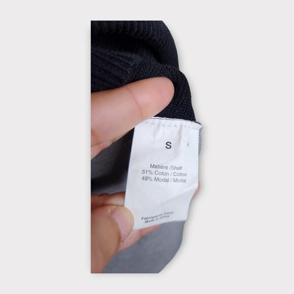 Sonia by Sonia Rykiel Black Gray Long Sweater with Floral Sleeve Women's Small - Picture 5 of 8